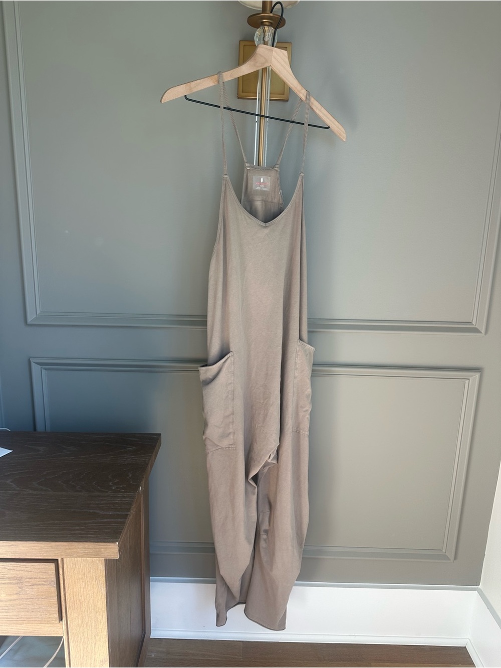 FP Movement by Free People Neutral Taupe Wide-Leg Romper